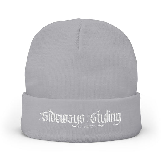 Embroidered knit beanie