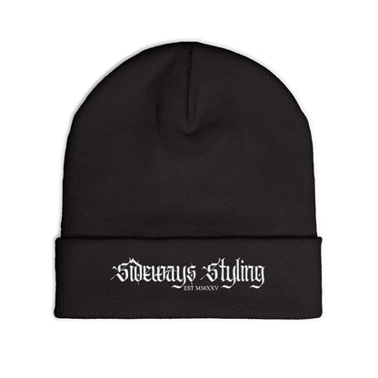 Embroidered knit beanie