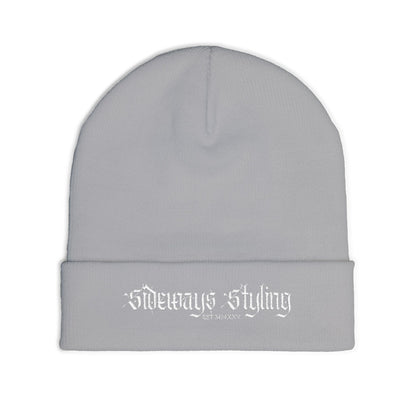 Embroidered knit beanie
