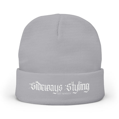 Embroidered knit beanie