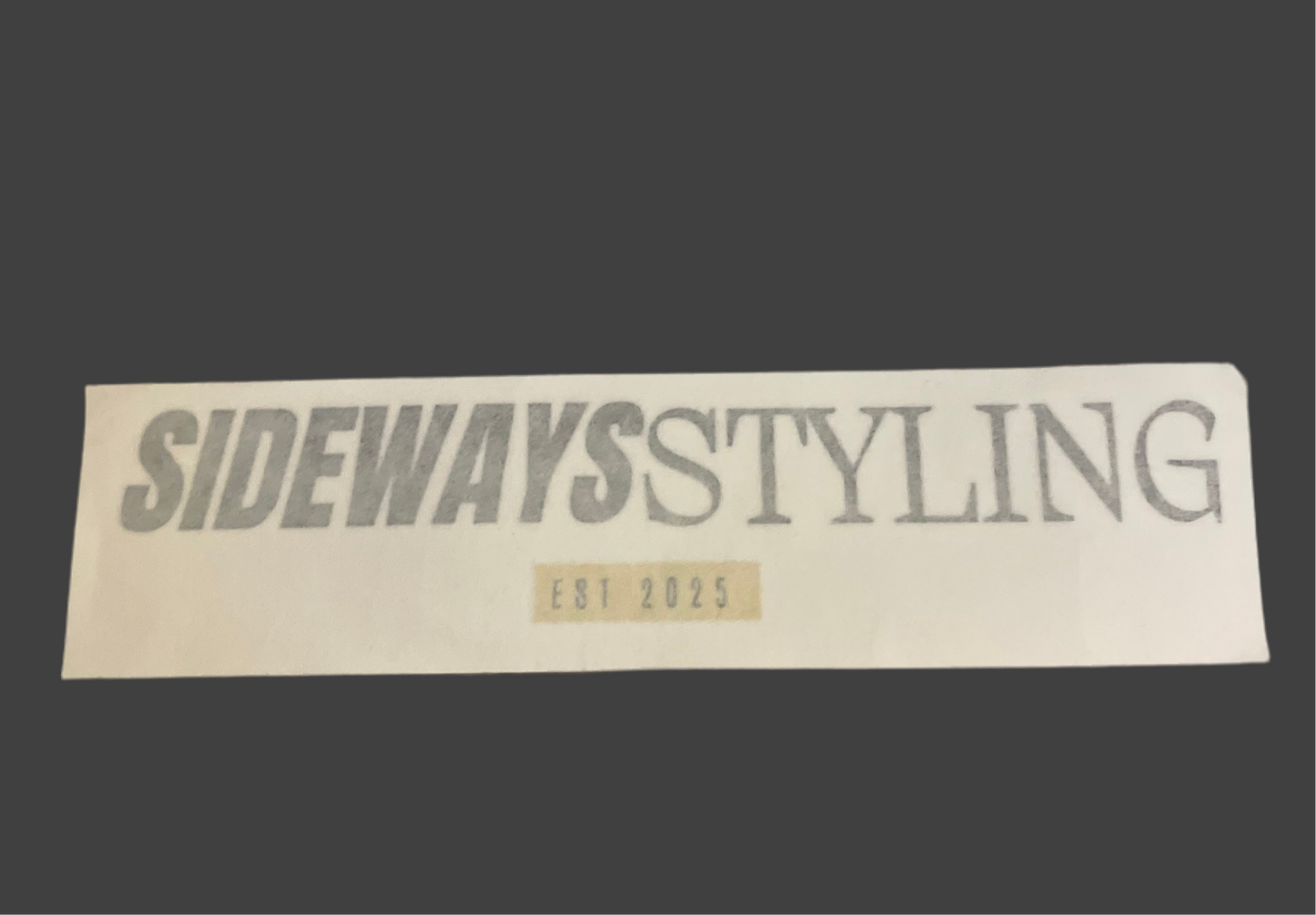 Sideways decal